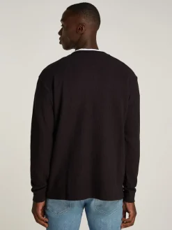 Tommy Jeans Shirts*TJM REG WAFFLE L/S TEE Black