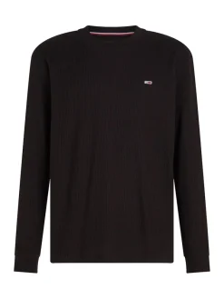 Tommy Jeans Shirts*TJM REG WAFFLE L/S TEE Black