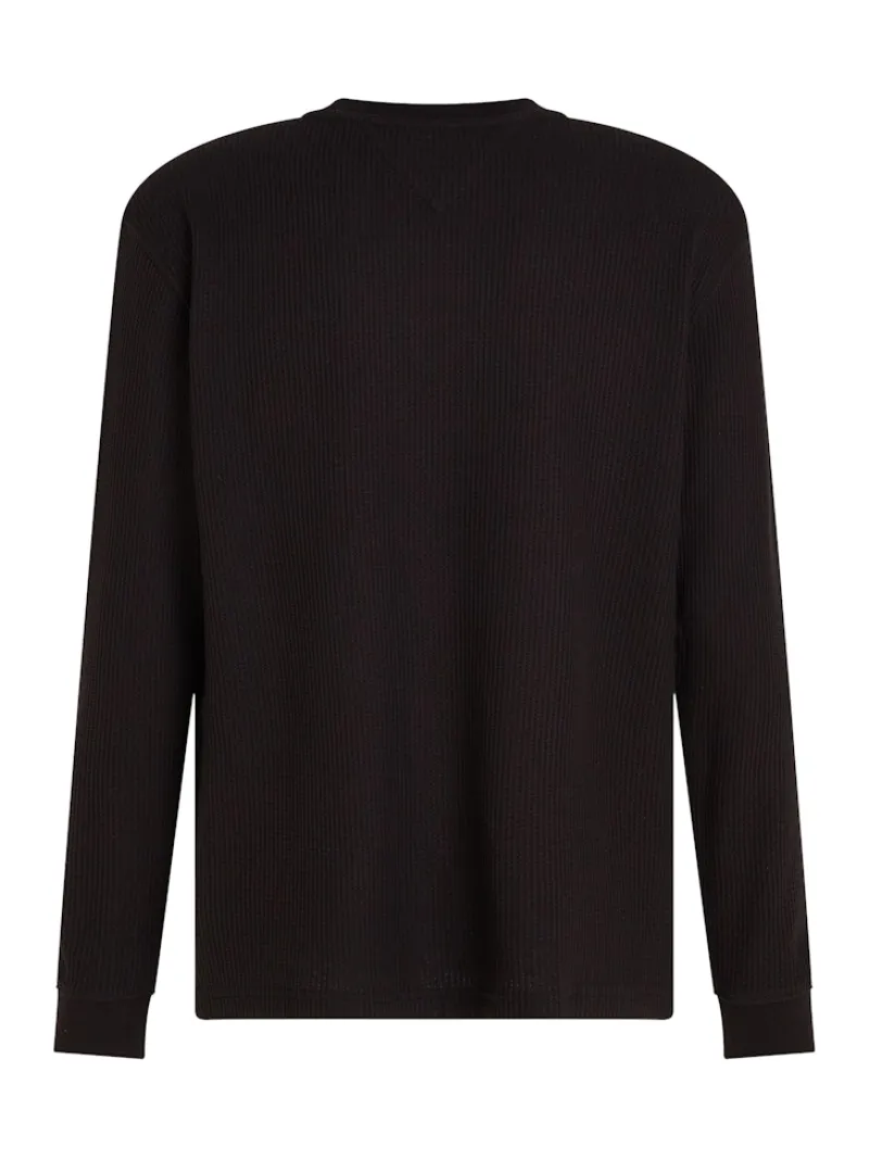 Tommy Jeans Shirts*TJM REG WAFFLE L/S TEE Black