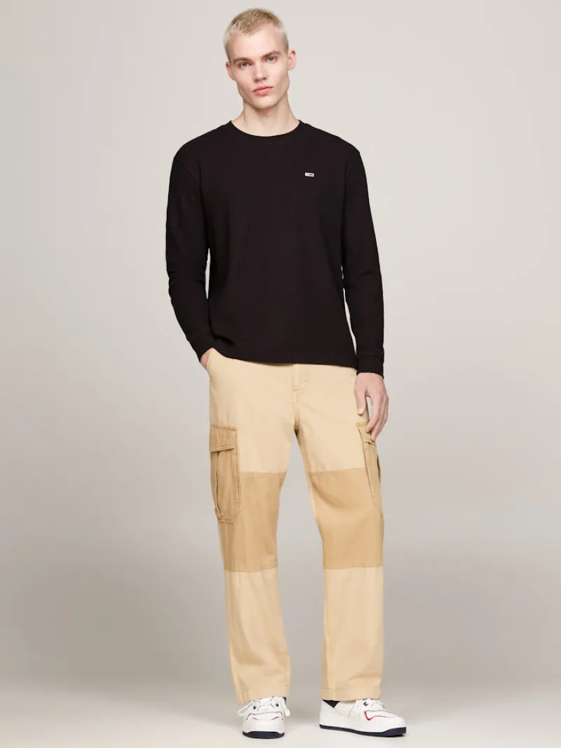 Tommy Jeans Shirts*TJM REG WAFFLE L/S TEE Black