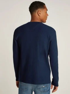 Tommy Jeans Shirts*TJM REG WAFFLE L/S TEE dark night navy