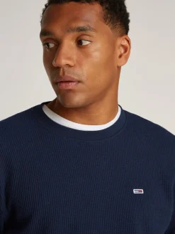 Tommy Jeans Shirts*TJM REG WAFFLE L/S TEE dark night navy