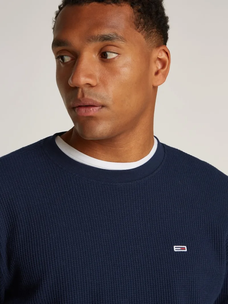 Tommy Jeans Shirts*TJM REG WAFFLE L/S TEE dark night navy