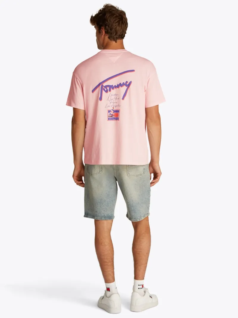Tommy Jeans Shirts|Big Boys*TJM RLX FADED GRAPHIC TEE EXT precious pink