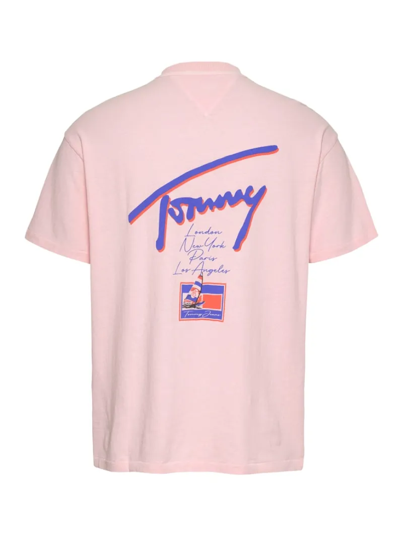 Tommy Jeans Shirts|Big Boys*TJM RLX FADED GRAPHIC TEE EXT precious pink