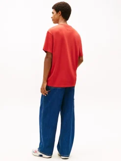 Tommy Jeans Shirts|Big Boys*TJM RLX LINEAR LOGO TEE EXT terracotta red