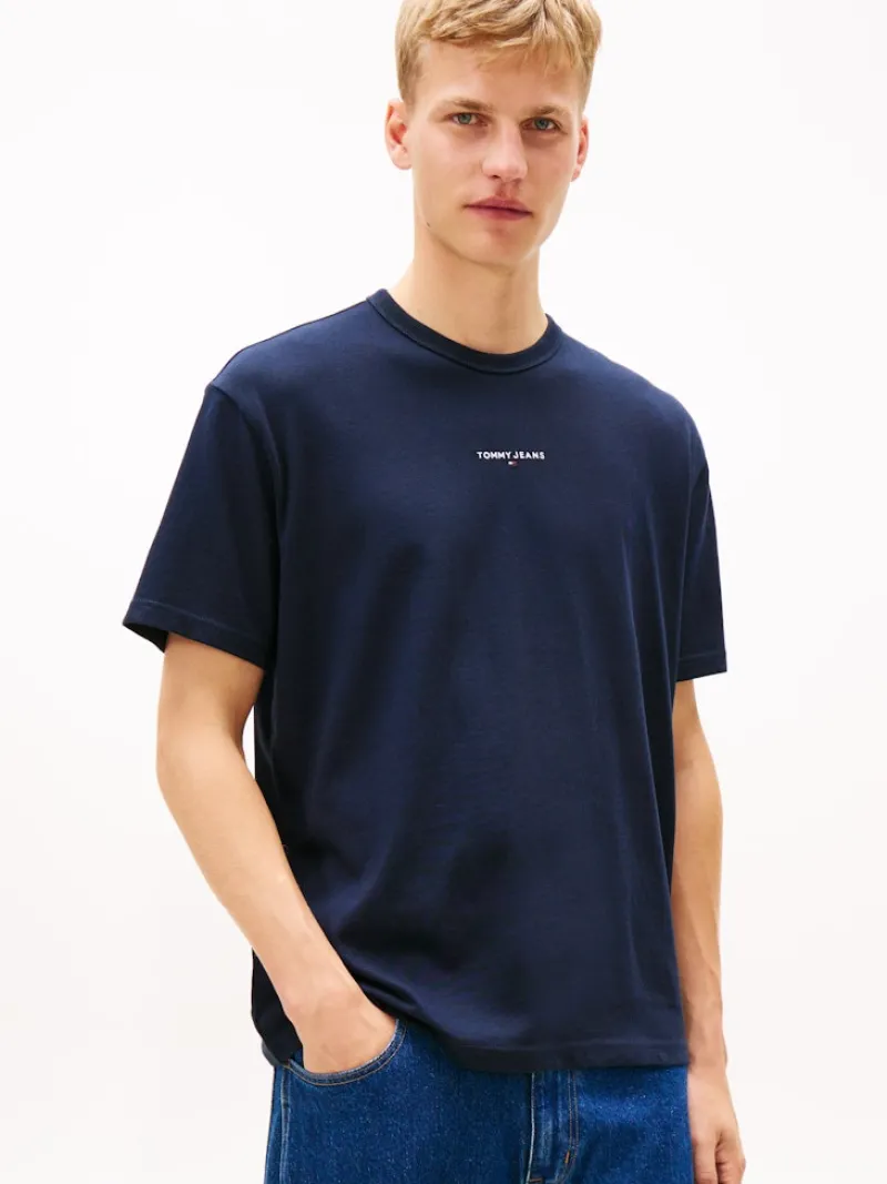 Tommy Jeans Shirts|Big Boys*TJM RLX LINEAR LOGO TEE EXT dark night navy