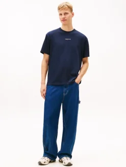 Tommy Jeans Shirts|Big Boys*TJM RLX LINEAR LOGO TEE EXT dark night navy