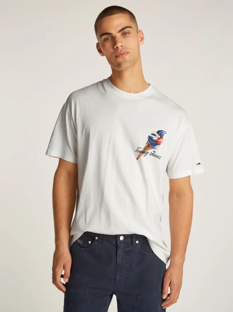 Tommy Jeans Shirts|Big Boys*TJM RLX NOVELTY 2 GMD TEE ecru