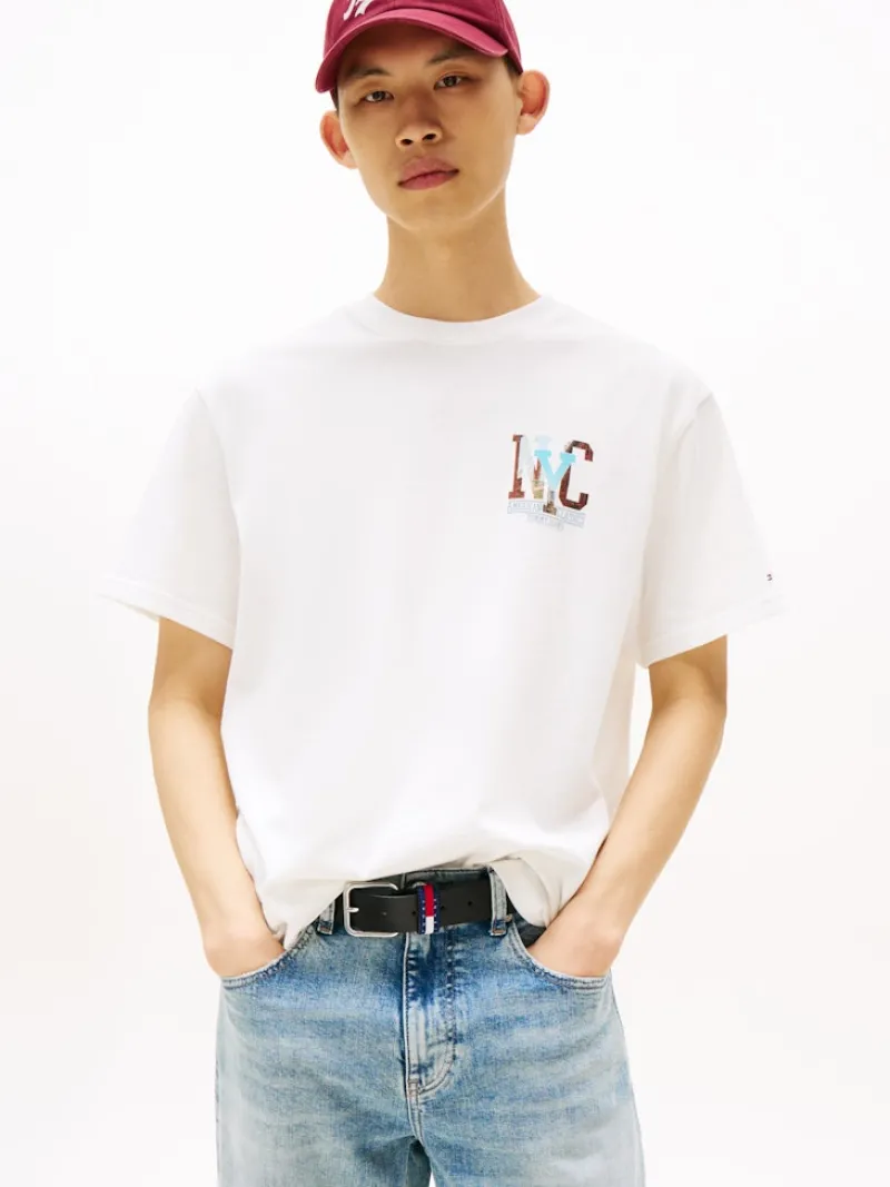 Tommy Jeans Shirts|Big Boys*TJM RLX NOVELTY GRAPHIC 3 S/S T ecru