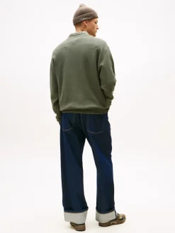 Tommy Jeans Pullover & Sweatshirts|Big Boys*TJM RLX WAFFLE SCRIPT CREW pewter green