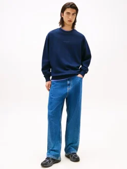 Tommy Jeans Pullover & Sweatshirts|Big Boys*TJM RLX WAFFLE SCRIPT CREW dark night navy