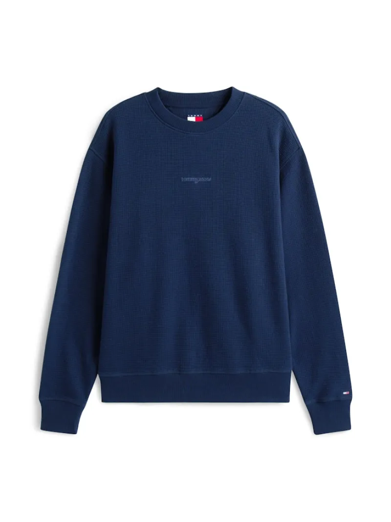 Tommy Jeans Pullover & Sweatshirts|Big Boys*TJM RLX WAFFLE SCRIPT CREW dark night navy