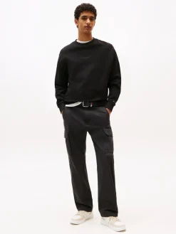 Tommy Jeans Pullover & Sweatshirts|Big Boys*TJM RLX WAFFLE SCRIPT CREW Black