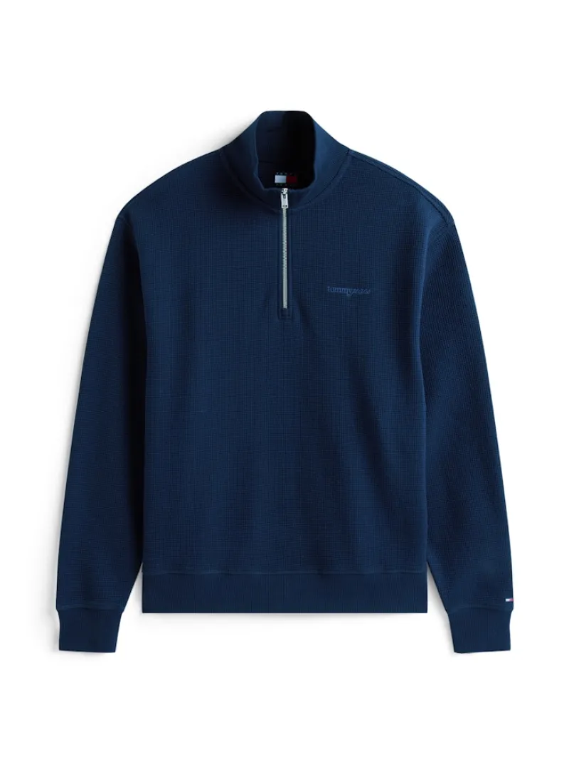 Tommy Jeans Pullover & Sweatshirts*TJM RLX WAFFLE SCRIPT QRTR ZIP dark night navy