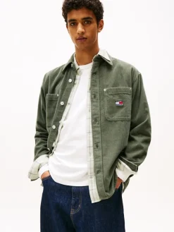 Tommy Jeans Hemden*TJM RLX WASHED CORD SHIRT EXT pewter green