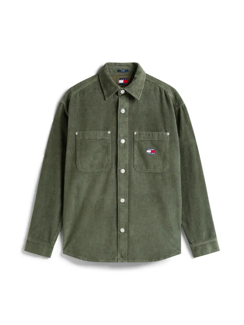 Tommy Jeans Hemden*TJM RLX WASHED CORD SHIRT EXT pewter green