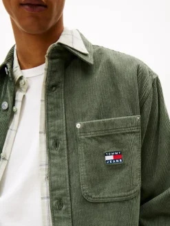 Tommy Jeans Hemden*TJM RLX WASHED CORD SHIRT EXT pewter green