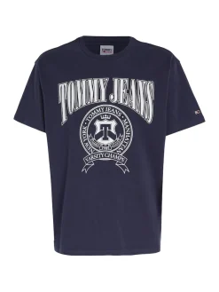 Tommy Jeans Shirts*TJM RLXD VARSITY LOGO TEE twilight navy
