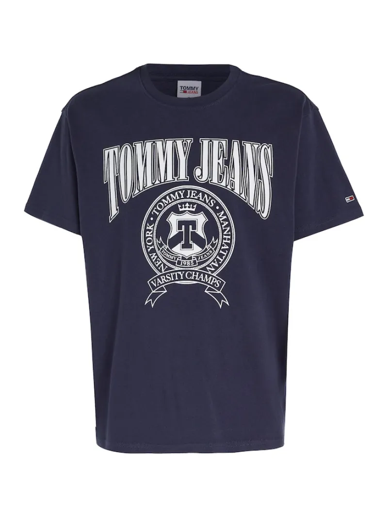 Tommy Jeans Shirts*TJM RLXD VARSITY LOGO TEE twilight navy