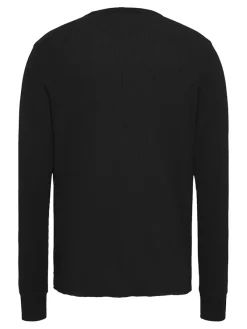 Tommy Jeans Shirts|Big Boys*TJM SLIM WAFFLE LS TEE EXT Black