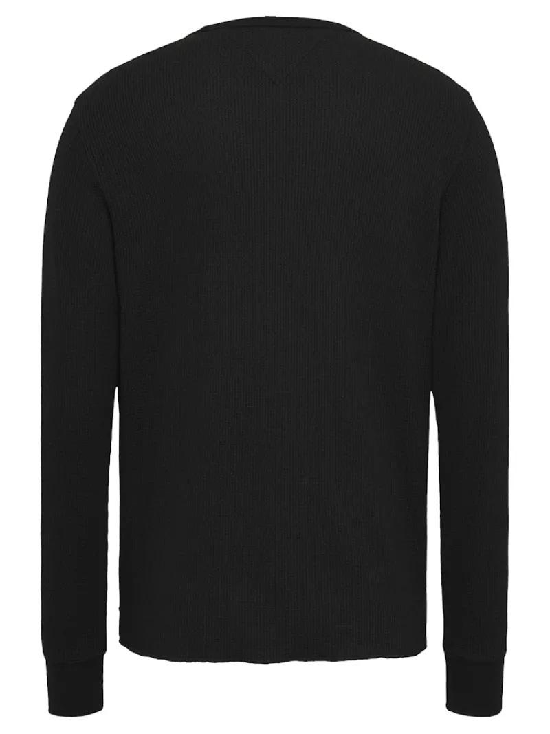 Tommy Jeans Shirts|Big Boys*TJM SLIM WAFFLE LS TEE EXT Black