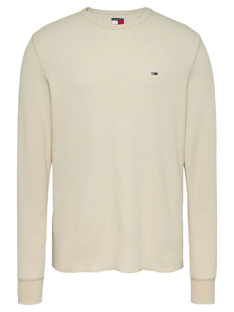 Tommy Jeans Shirts|Big Boys*TJM SLIM WAFFLE LS TEE EXT newsprint