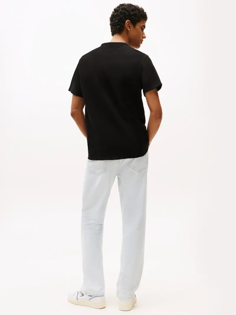 Tommy Jeans Shirts|Big Boys*TJM SLIM WAFFLE SCRIPT TEE Black