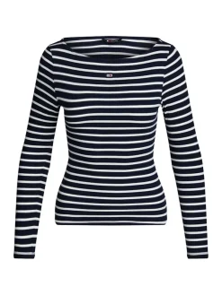 Tommy Jeans Shirts*TJW BRETON STRIPE LS dark night navy - multi