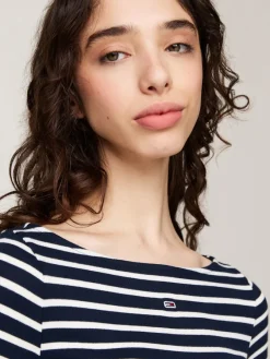 Tommy Jeans Shirts*TJW BRETON STRIPE LS dark night navy - multi