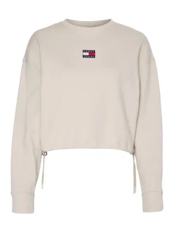 Tommy Jeans Pullover & Sweatshirts*TJW BXY CROP BADGE DRAWSTR CREW stony beige
