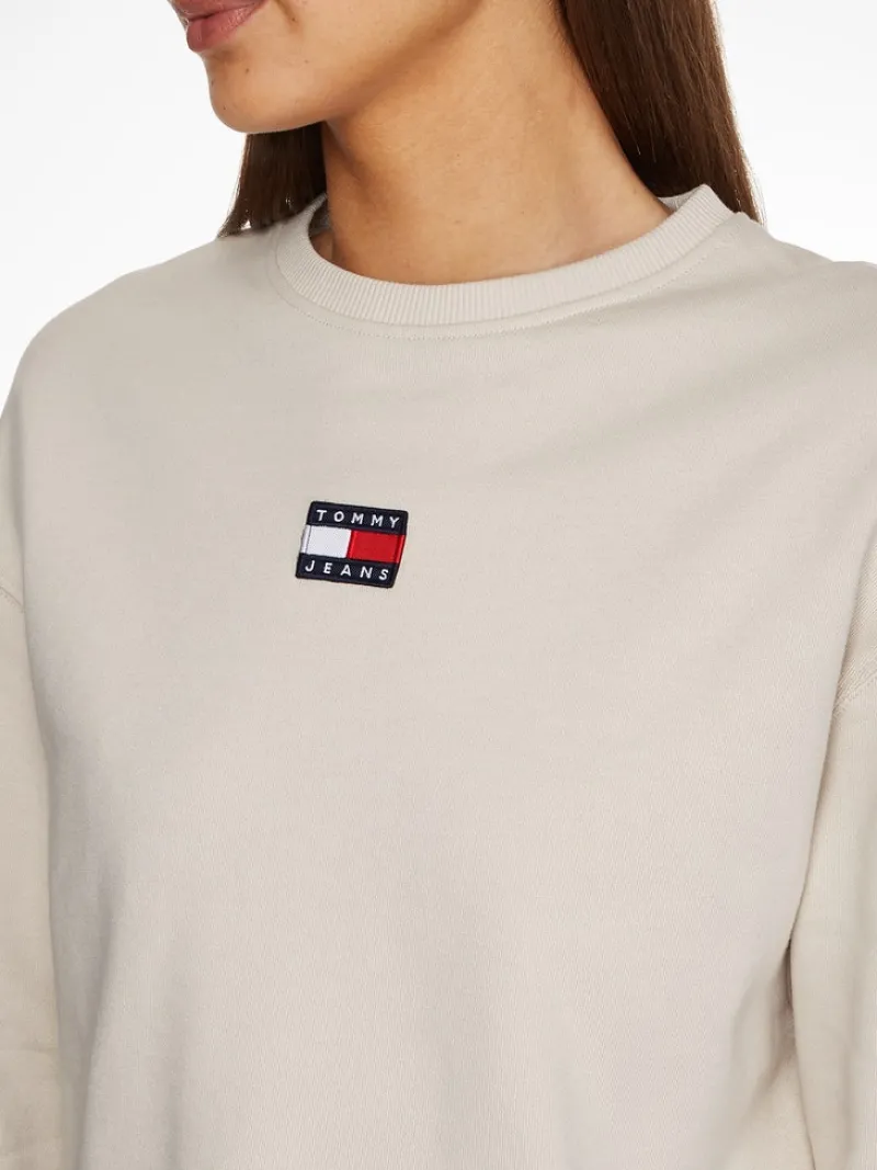 Tommy Jeans Pullover & Sweatshirts*TJW BXY CROP BADGE DRAWSTR CREW stony beige