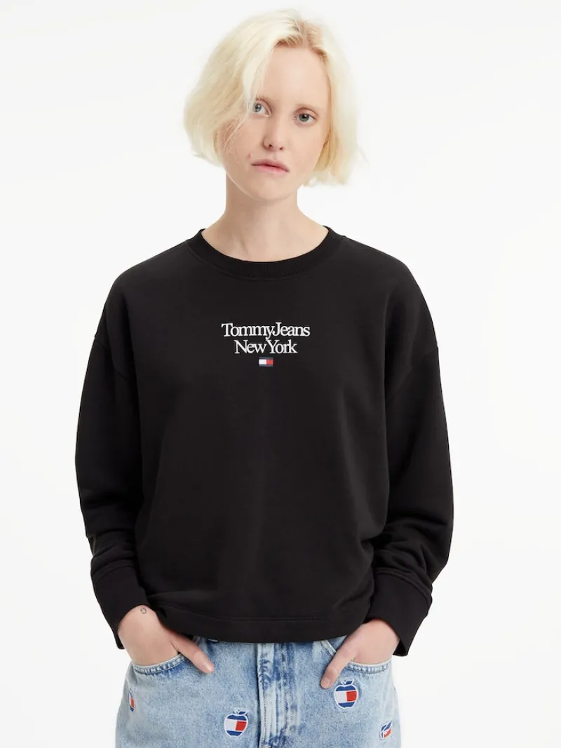 Tommy Jeans Pullover & Sweatshirts*TJW BXY ESSENTIAL LOGO 1 CREW Black