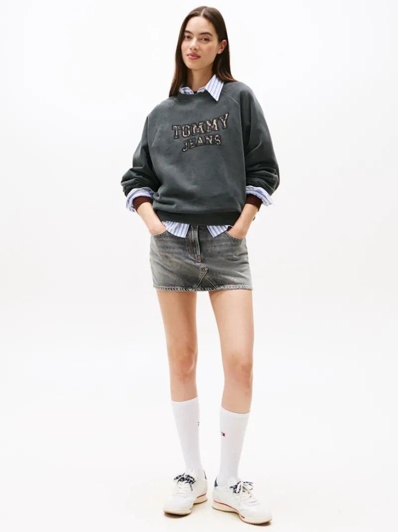 Tommy Jeans Pullover & Sweatshirts*TJW BXY LEOPARD VARSITY CREW Black