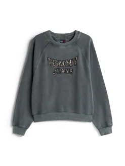 Tommy Jeans Pullover & Sweatshirts*TJW BXY LEOPARD VARSITY CREW Black