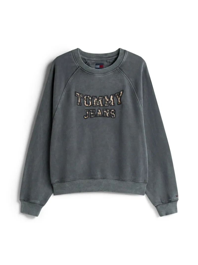 Tommy Jeans Pullover & Sweatshirts*TJW BXY LEOPARD VARSITY CREW Black