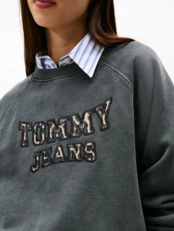 Tommy Jeans Pullover & Sweatshirts*TJW BXY LEOPARD VARSITY CREW Black