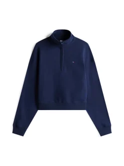 Tommy Jeans Pullover & Sweatshirts*TJW BXY S-FLAG 1/4 ZIP dark night navy