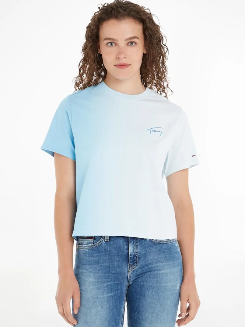 Tommy Jeans Shirts*TJW CLS DIP DYE SIGNATURE TEE skysail