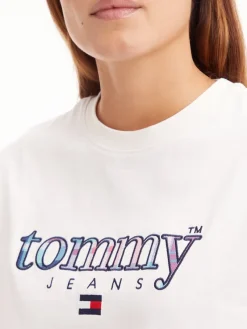 Tommy Jeans Shirts*TJW CLS TARTAN 1 TEE ancient white