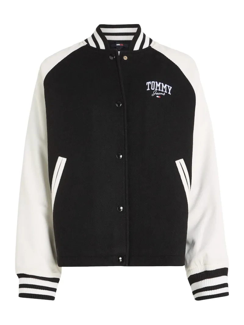 Tommy Jeans Jacken*TJW CORD WOOL MIX LETTERMAN Black