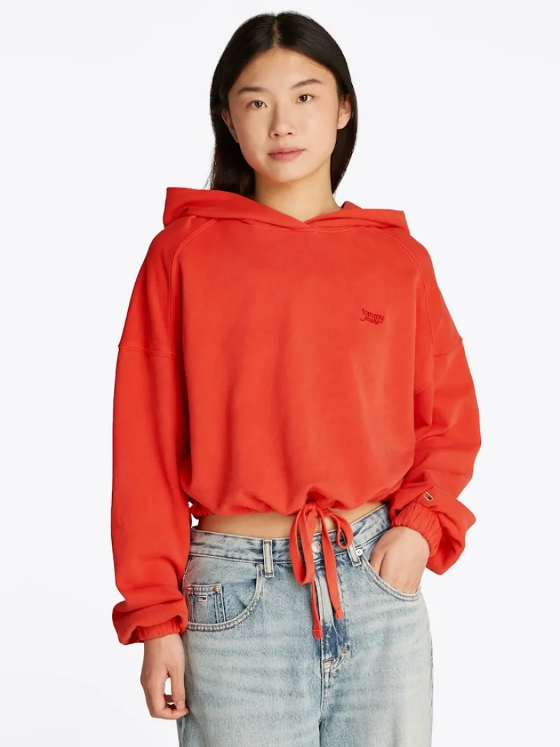Tommy Jeans Pullover & Sweatshirts*TJW CRP GMD SCRIPT HOODIE bright vermillion