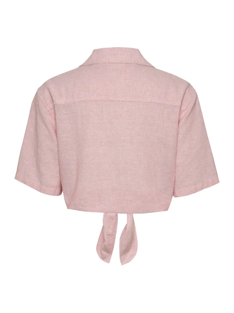Tommy Jeans Blusen*TJW CRP LINEN SS SHIRT precious pink-stripe