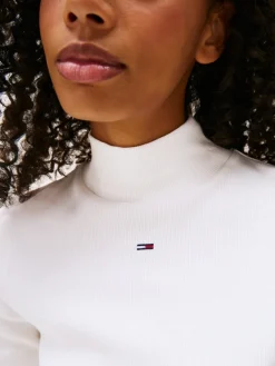Tommy Jeans Shirts*TJW ESSENTIAL MOCK NECK ecru
