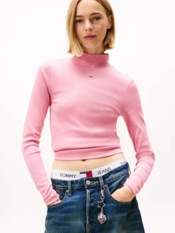 Tommy Jeans Shirts*TJW ESSENTIAL MOCK NECK mystic pink