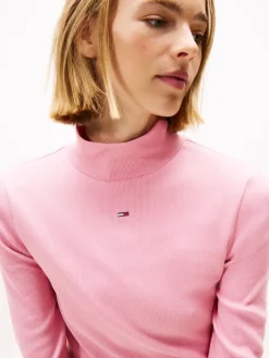 Tommy Jeans Shirts*TJW ESSENTIAL MOCK NECK mystic pink