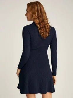 Tommy Jeans Kleider*TJW F&F POLO CABLE SWEATER DRESS dark night navy