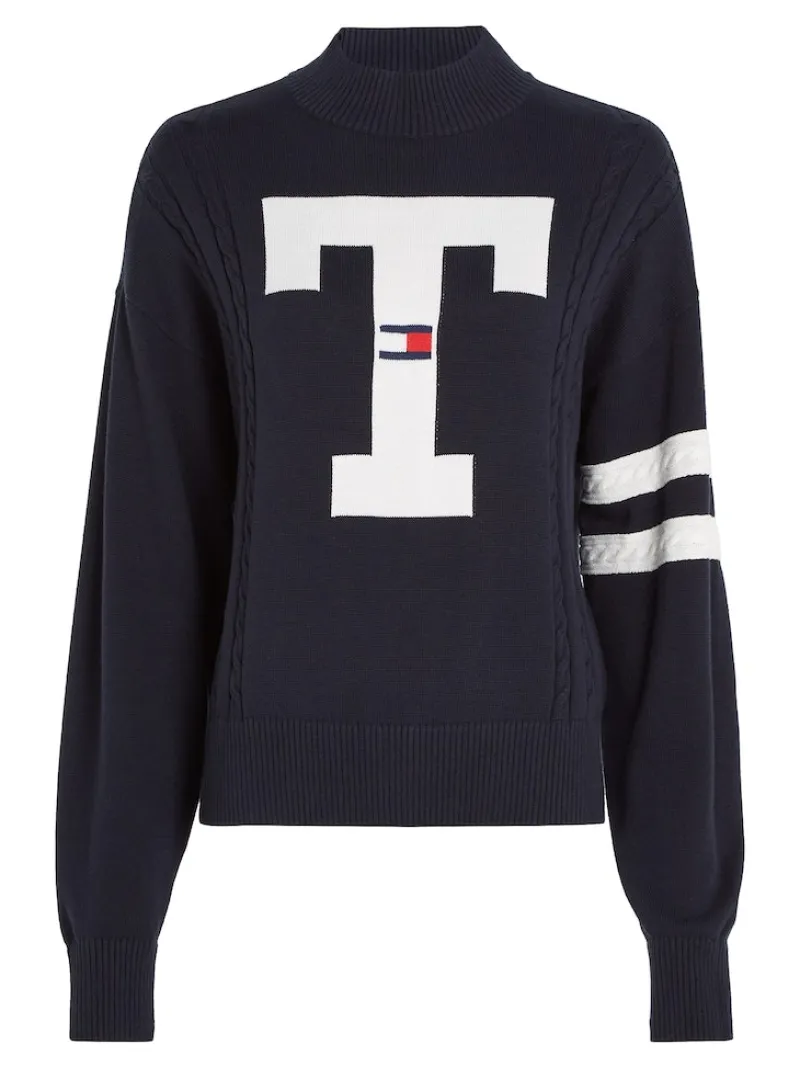 Tommy Jeans Pullover & Sweatshirts*TJW LETTERMAN FLAG SWEATER desert sky