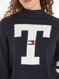 Tommy Jeans Pullover & Sweatshirts*TJW LETTERMAN FLAG SWEATER desert sky