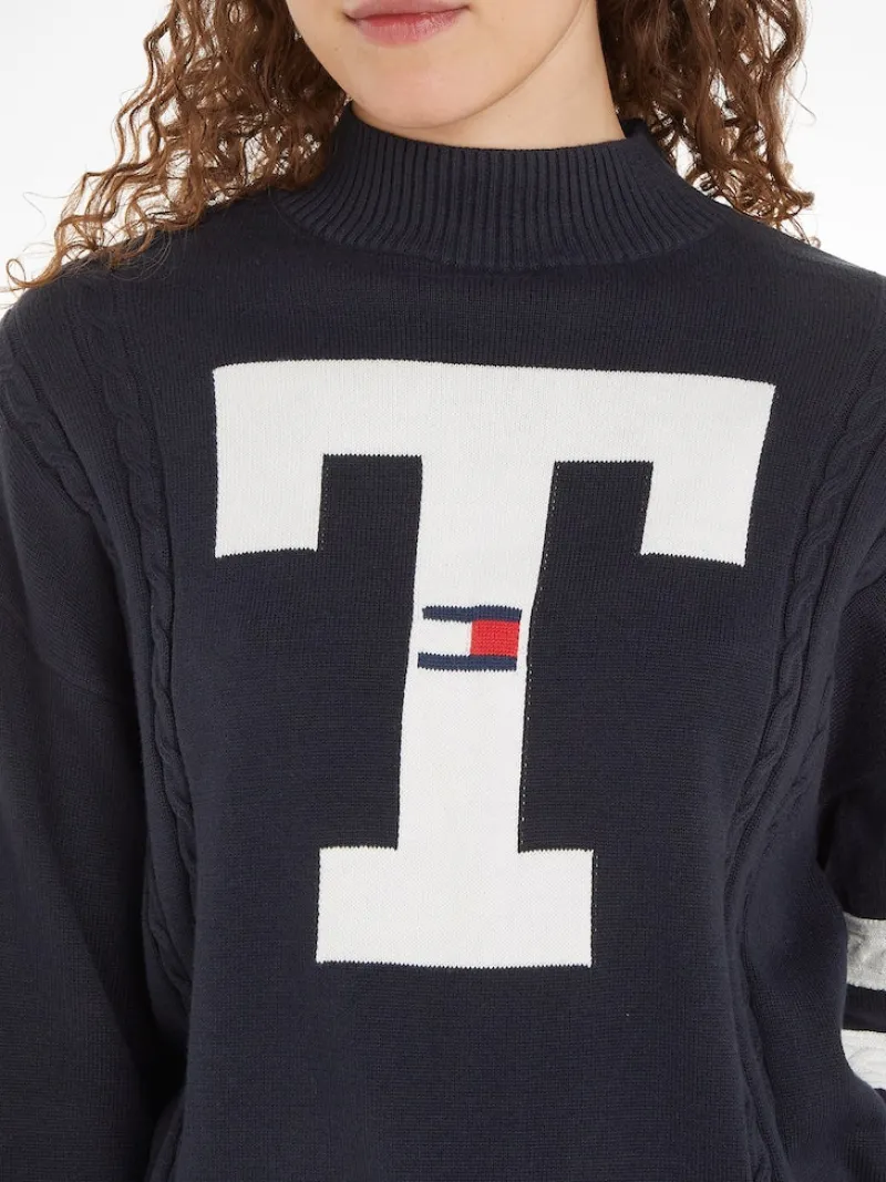 Tommy Jeans Pullover & Sweatshirts*TJW LETTERMAN FLAG SWEATER desert sky